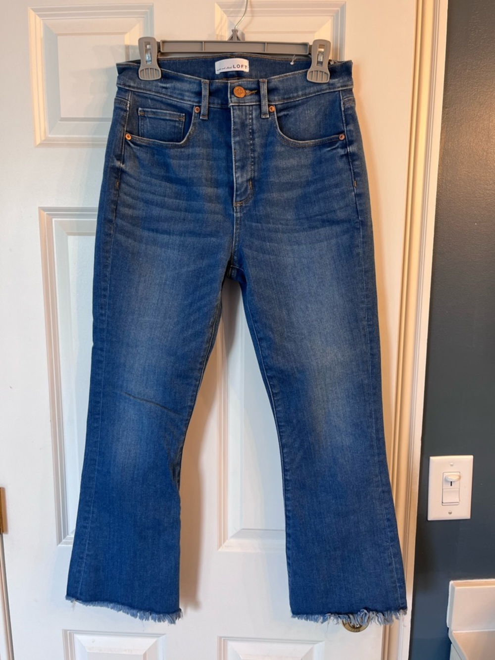 Loft high rise, kick crop, sz 28